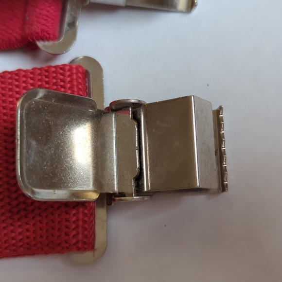 Utility Clip End Retro Suspender Galluses Red - Picture 5 of 12